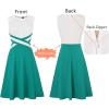imageVFSHOW Womens Elegant Front Zipper Slim Work Business Office Party Cocktail Skater ALine DressOff Whitelake Green