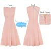 imageVFSHOW Womens Elegant Front Zipper Slim Work Business Office Party Cocktail Skater ALine DressPink Tweed