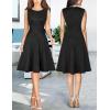 imageVFSHOW Womens Elegant Front Zipper Slim Work Business Office Party Cocktail Skater ALine DressTextured Black