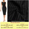 imageVFSHOW Womens Elegant Ruched Work Business Office Cocktail Party Sheath DressBlack Pinstriped Print