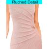 imageVFSHOW Womens Elegant Ruched Work Business Office Cocktail Party Sheath DressPink Tweed