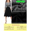 imageVFSHOW Womens Patchwork Colorblock Work Business Office Elegant Zipper up Slim ALine Skater DressBlack Tweed and Black