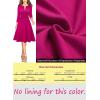 imageVFSHOW Womens Patchwork Colorblock Work Business Office Elegant Zipper up Slim ALine Skater DressHot Pink With Black Piping