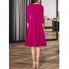 imageVFSHOW Womens Patchwork Colorblock Work Business Office Elegant Zipper up Slim ALine Skater DressHot Pink With Black Piping
