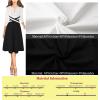 imageVFSHOW Womens Patchwork Colorblock Work Business Office Elegant Zipper up Slim ALine Skater DressOff White and Black