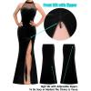 imageVFSHOW Womens Formal Sexy Halter High Slit Prom Wedding Guest Maxi Dress 2023 Illusion Sweetheart Neckline Evening Long GownBlack Velvet
