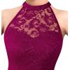 imageVFSHOW Womens Formal Sexy Halter High Slit Prom Wedding Guest Maxi Dress 2023 Illusion Sweetheart Neckline Evening Long GownFuchsia Lace