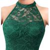 imageVFSHOW Womens Formal Sexy Halter High Slit Prom Wedding Guest Maxi Dress 2023 Illusion Sweetheart Neckline Evening Long GownGreen Floral Laceb