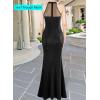 imageVFSHOW Womens Formal Sexy Halter High Slit Prom Wedding Guest Maxi Dress 2023 Illusion Sweetheart Neckline Evening Long GownSparkly Blacka