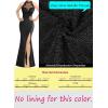 imageVFSHOW Womens Formal Sexy Halter High Slit Prom Wedding Guest Maxi Dress 2023 Illusion Sweetheart Neckline Evening Long GownSparkly Blacka