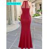 imageVFSHOW Womens Formal Sexy Halter High Slit Prom Wedding Guest Maxi Dress 2023 Illusion Sweetheart Neckline Evening Long GownSparkly Redb