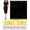 imageVFSHOW Womens Front Zipper Tie Waist Bow Belted Slim Wear to Work Business Office Bodycon Pencil DressBlack