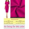imageVFSHOW Womens Front Zipper Tie Waist Bow Belted Slim Wear to Work Business Office Bodycon Pencil DressHot Pink and Black Piping