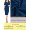 imageVFSHOW Womens Front Zipper Tie Waist Bow Belted Slim Wear to Work Business Office Bodycon Pencil DressPeacock Blue