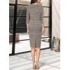 imageVFSHOW Womens Slim Zipper Up Work Business Office Party Bodycon Pencil Sheath DressBeige Tweed