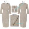 imageVFSHOW Womens Slim Zipper Up Work Business Office Party Bodycon Pencil Sheath DressBeige Tweedb