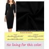 imageVFSHOW Womens Slim Zipper Up Work Business Office Party Bodycon Pencil Sheath DressBlack