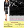 imageVFSHOW Womens Slim Zipper Up Work Business Office Party Bodycon Pencil Sheath DressBlack Houndstooth Plaid