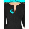 imageVFSHOW Womens Slim Zipper Up Work Business Office Party Bodycon Pencil Sheath DressBlack Knit