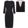 imageVFSHOW Womens Slim Zipper Up Work Business Office Party Bodycon Pencil Sheath DressBlack Multi Floral Print