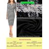 imageVFSHOW Womens Slim Zipper Up Work Business Office Party Bodycon Pencil Sheath DressBlack White Tweed