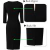 imageVFSHOW Womens Slim Zipper Up Work Business Office Party Bodycon Pencil Sheath DressBlack and Red
