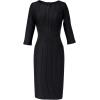 imageVFSHOW Womens Slim Zipper Up Work Business Office Party Bodycon Pencil Sheath DressBlack and White Striped