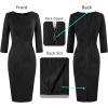 imageVFSHOW Womens Slim Zipper Up Work Business Office Party Bodycon Pencil Sheath DressBlackb