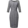 imageVFSHOW Womens Slim Zipper Up Work Business Office Party Bodycon Pencil Sheath DressBlackwhite Plaid