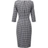 imageVFSHOW Womens Slim Zipper Up Work Business Office Party Bodycon Pencil Sheath DressBlackwhite Plaid