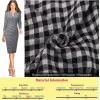 imageVFSHOW Womens Slim Zipper Up Work Business Office Party Bodycon Pencil Sheath DressBlackwhite Plaid