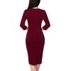 imageVFSHOW Womens Slim Zipper Up Work Business Office Party Bodycon Pencil Sheath DressDark Red