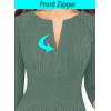 imageVFSHOW Womens Slim Zipper Up Work Business Office Party Bodycon Pencil Sheath DressGreen Knit