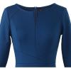 imageVFSHOW Womens Slim Zipper Up Work Business Office Party Bodycon Pencil Sheath DressPeacock Blue
