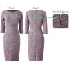 imageVFSHOW Womens Slim Zipper Up Work Business Office Party Bodycon Pencil Sheath DressPink Tweed