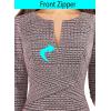 imageVFSHOW Womens Slim Zipper Up Work Business Office Party Bodycon Pencil Sheath DressPink Tweedb