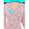 imageVFSHOW Womens Slim Zipper Up Work Business Office Party Bodycon Pencil Sheath DressPink and Off White Tweed