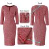 imageVFSHOW Womens Slim Zipper Up Work Business Office Party Bodycon Pencil Sheath DressRed Tweeda