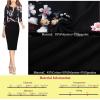 imageVFSHOW Womens Wear to Work Slim Colorblock Crisscross Waist Front Zipper Business Party Office Bodycon Pencil Sheath DressBlack Multi Floral Print