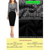imageVFSHOW Womens Wear to Work Slim Colorblock Crisscross Waist Front Zipper Business Party Office Bodycon Pencil Sheath DressBlack Tweed  Black