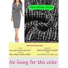 imageVFSHOW Womens Wear to Work Slim Colorblock Crisscross Waist Front Zipper Business Party Office Bodycon Pencil Sheath DressBlack Tweed  Black Piping