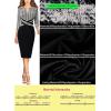 imageVFSHOW Womens Wear to Work Slim Colorblock Crisscross Waist Front Zipper Business Party Office Bodycon Pencil Sheath DressBlack White Tweed  Black