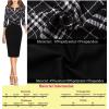 imageVFSHOW Womens Wear to Work Slim Colorblock Crisscross Waist Front Zipper Business Party Office Bodycon Pencil Sheath DressBlack and White Checkblack