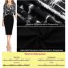 imageVFSHOW Womens Wear to Work Slim Colorblock Crisscross Waist Front Zipper Business Party Office Bodycon Pencil Sheath DressBlack and White Geometric Printblack