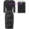 imageVFSHOW Womens Wear to Work Slim Colorblock Crisscross Waist Front Zipper Business Party Office Bodycon Pencil Sheath DressBlackblack and White Geometric