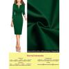 imageVFSHOW Womens Wear to Work Slim Colorblock Crisscross Waist Front Zipper Business Party Office Bodycon Pencil Sheath DressGreen