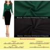 imageVFSHOW Womens Wear to Work Slim Colorblock Crisscross Waist Front Zipper Business Party Office Bodycon Pencil Sheath DressGreen and Blacklong Sleeve