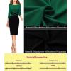 imageVFSHOW Womens Wear to Work Slim Colorblock Crisscross Waist Front Zipper Business Party Office Bodycon Pencil Sheath DressGreenblack