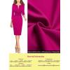 imageVFSHOW Womens Wear to Work Slim Colorblock Crisscross Waist Front Zipper Business Party Office Bodycon Pencil Sheath DressHot Pink
