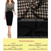 imageVFSHOW Womens Wear to Work Slim Colorblock Crisscross Waist Front Zipper Business Party Office Bodycon Pencil Sheath DressKhakihoundstooth Printblack